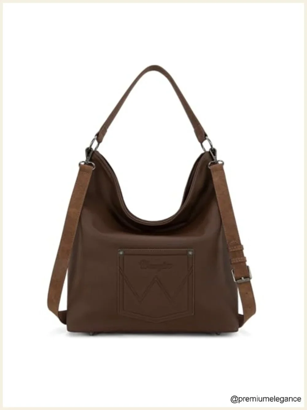 Faux Leather Embroidered Aztec Fringe Hobo Shoulder Bag Crossbody